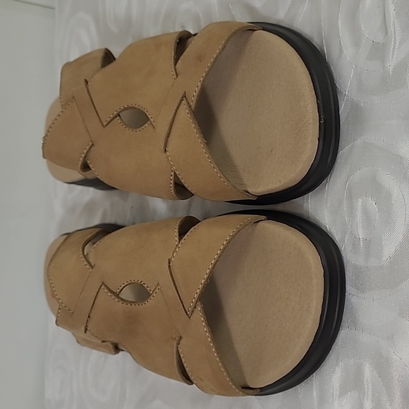 Easy Spirit Espatina Slide On Leather Sandals Light Brown / New Camel Nubuck - Picture 3 of 10